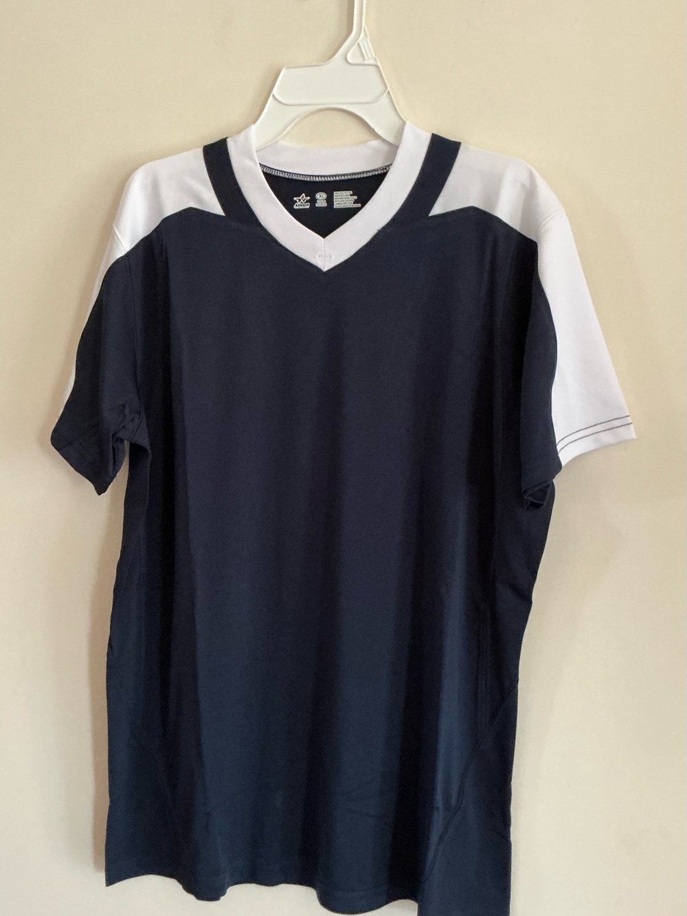 Boys Navy and White V-Neck Athletic Jersey - Alleson Athletic - NWT